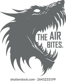 “The Air Bites” t-shirt captures the chilling essence of cold weather, horror vibes, or eerie autumn nights with bold simplicity.
