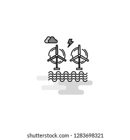 Air turbine Web Icon. Flat Line Filled Gray Icon Vector
