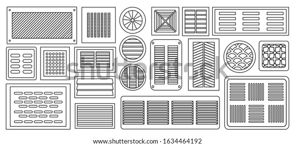 Air Vent Vector Outlineline Set Iconvector Stock Vector (Royalty Free ...