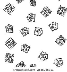 air ventilation cold fan vector seamless pattern thin line illustration