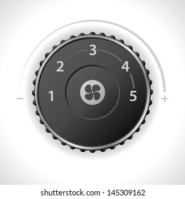 Air ventilation speed setting gauge for dashboard
