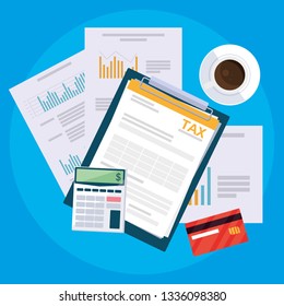 air view documents and office set items