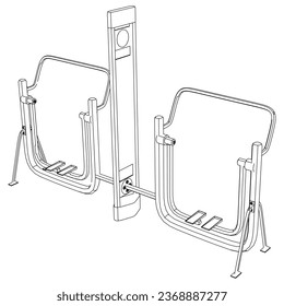 Air walker. Outdoor exercise equipment, outdoor sports ground. Equipment for urban outdoor fitness. Vector illustration.