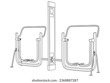 Air walker. Outdoor exercise equipment, outdoor sports ground. Equipment for urban outdoor fitness. Vector illustration.
