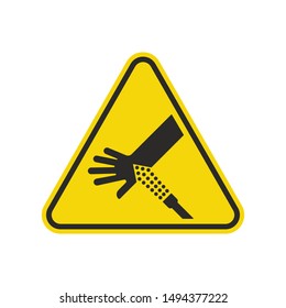 Air Water Jet Sign Isolated On White Background. Yellow Triangle Warning Symbol Simple, Flat, Vector, Icon You Can Use Your Website Design, Mobile App Or Industrial Design. Vector Illustration