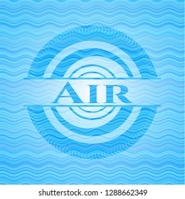 Air water wave concept badge background.