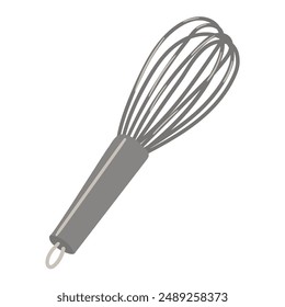 Air whisk for mixing and whipping is a flat vector icon for cooking applications and websites. An illustration of a metal device for mixing products. Cream, beat the dough with cream. culinary topics