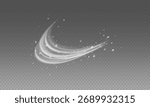 Air, wind effect isolated on transparent background. Airflow overlay: fresh air for cleaning, cooling or changing the air. Wind Wave Effect. 3D vector illustration.