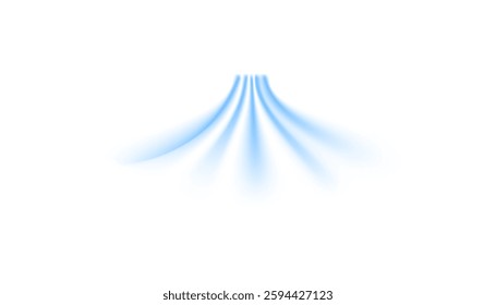 Air, wind effect isolated on transparent background. Airflow overlay: fresh air for cleaning, cooling or changing the air. Wind Wave Effect. 3D vector illustration.