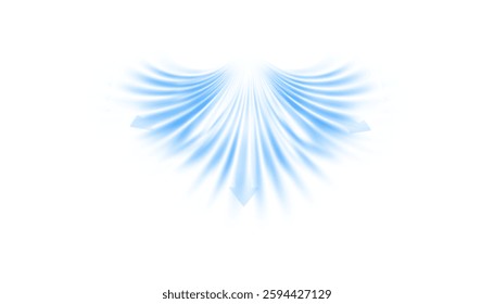 Air, wind effect isolated on transparent background. Airflow overlay: fresh air for cleaning, cooling or changing the air. Wind Wave Effect. 3D vector illustration.