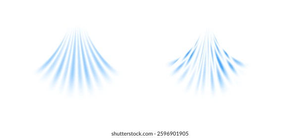Air, wind effect isolated on transparent background. Airflow overlay: fresh air for cleaning, cooling or changing the air. Wind Wave Effect. 3D vector illustration.
