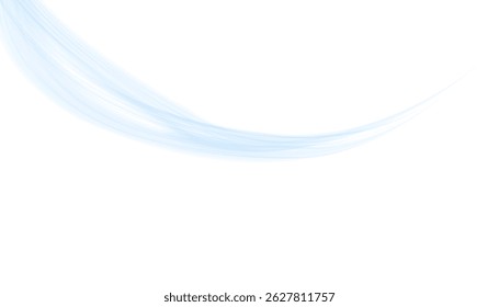 Ar, efeito de vento isolado no fundo transparente. Sobreposição de fluxo de ar: ar fresco para limpeza, resfriamento ou troca de ar. Efeito das ondas de vento. Ilustração de vetor 3D.