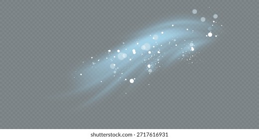 Aire, efecto de viento aislado sobre fondo transparente. Superposición de flujo de aire para limpiar, enfriar o cambiar el aire. Efecto de onda de viento. Ilustración vectorial 3D