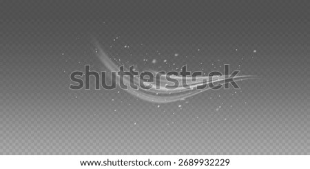 Air, wind effect isolated on transparent background. Airflow overlay: fresh air for cleaning, cooling or changing the air. Wind Wave Effect. 3D vector illustration.