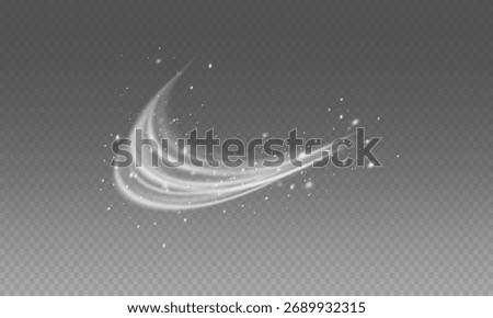 Air, wind effect isolated on transparent background. Airflow overlay: fresh air for cleaning, cooling or changing the air. Wind Wave Effect. 3D vector illustration.