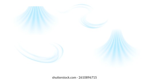 Air, wind effect isolated transparent background. Airflow overlay: fresh air for cleaning, cooling or changing the air. Wind Wave Effect. 3D vector illustration.