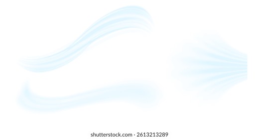 Air, wind  effect isolated transparent background. Airflow overlay: fresh air for cleaning, cooling or changing the air. Wind Wave Effect. 3D vector illustration.