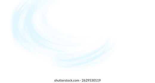 Ar, efeito de vento isolado fundo transparente. Sobreposição de fluxo de ar: ar fresco para limpeza, resfriamento ou troca de ar. Efeito das ondas de vento. Ilustração de vetor 3D.