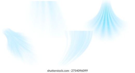 Air, wind effect isolated transparent background. Airflow overlay: fresh air for cleaning, cooling or changing the air. Wind Wave Effect. 3D vector illustration.
