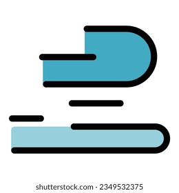 Air wind icon outline vector. Clean dust. Flow protection color flat