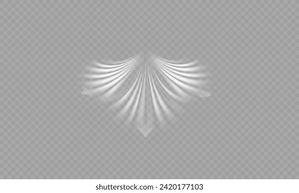 Aire, efecto de movimiento del viento aislado en un fondo de visión. Ilustración realista de flujos abstractos de polvo, líneas de arañazos o flujos de viento en formato vectorial.	
