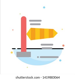 Air, Wind, Windy Abstract Flat Color Icon Template