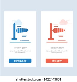 Air, Wind, Windy  Blue and Red Download and Buy Now web Widget Card Template