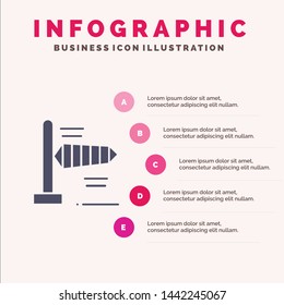 Air, Wind, Windy Solid Icon Infographics 5 Steps Presentation Background