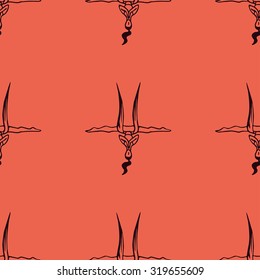 air yoga poses seamless pattern