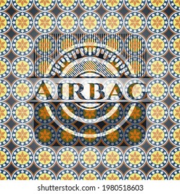 Airbag arabesque emblem background. arabic decoration. 