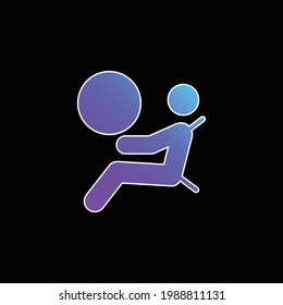Icono del vector de gradiente azul del airbag