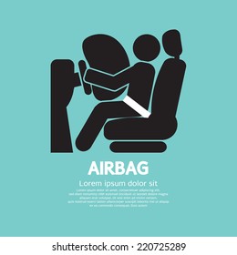 Airbag Car Safety Equipment Vector Illustration