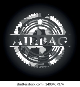 Airbag grey camouflaged emblem. Vector Illustration.