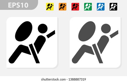 airbag icon symbol. Airbag element. symbol. Linear style sign for mobile concept and web design. Airbag symbol logo illustration. vector graphics - Vector. 