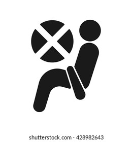 Airbag icon Vector Illustration on the white background.