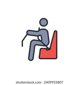 airbag icon. vector.Editable stroke.linear style sign for use web design,logo.Symbol illustration.