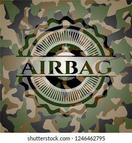 Airbag on camouflaged texture