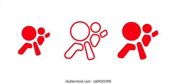 Airbag vector icon isolated on white
