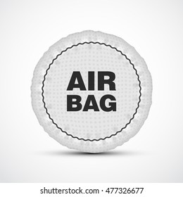 Airbag vector illustration. Isolated car safety cushion.