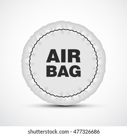 Airbag vector illustration. Isolated car safety cushion.