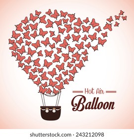 Airballoon design over beige background,vector illustration.