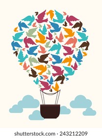 Airballoon design over white background,vector illustration.