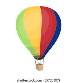 Airballoon icon in cartoon style isolated on white background. Rest and travel symbol stock vector illustration.