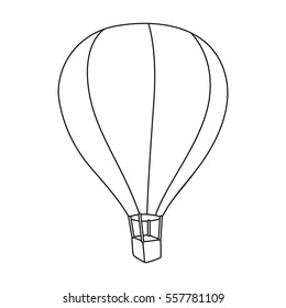 Airballoon icon in outline style isolated on white background. Rest and travel symbol stock vector illustration.