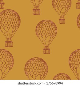 air-balloon vintage seamless pattern