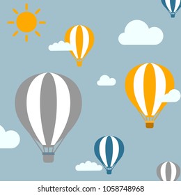 Airballoons flying in the blue sky vector illustration