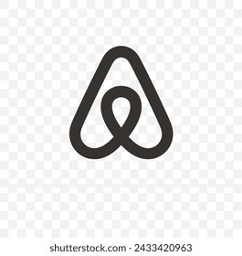 Airbnb black icon, isolated icons, icons for apps and websites, Vector illustrations, icons for business, education, social media, technology, communications, flat icons, services svg