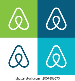 Airbnb Flat four color minimal icon set svg