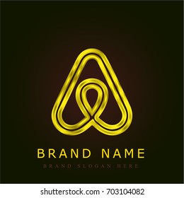 Airbnb golden metallic logo svg