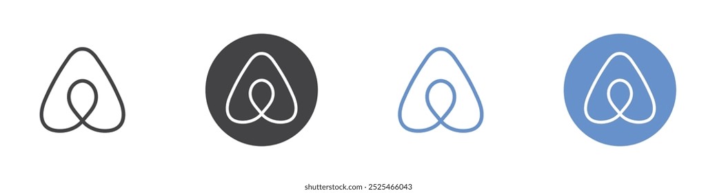 Airbnb icon Thin outline art symbol